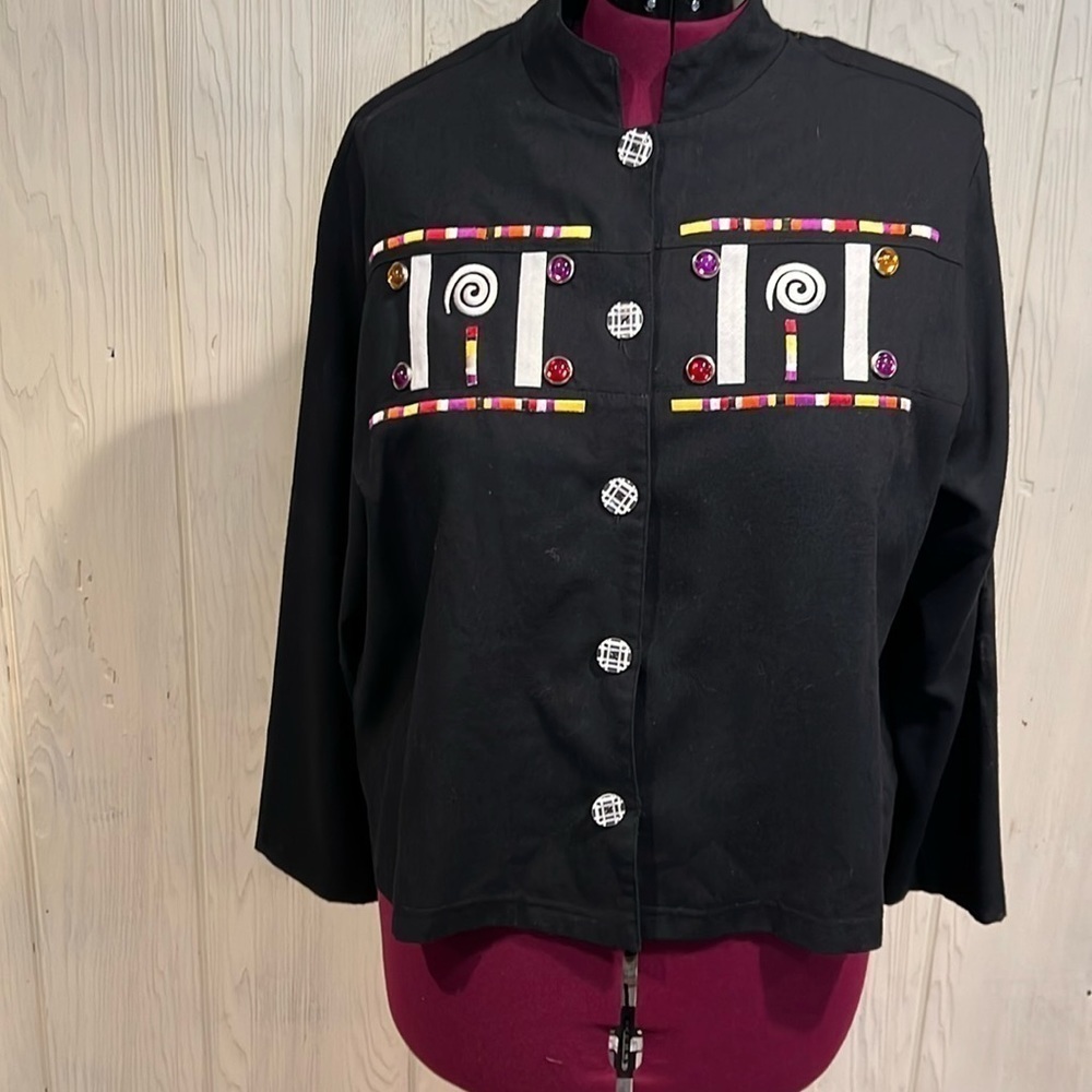 GEPETTO Vintage Embellished Waist Length Jacket XL